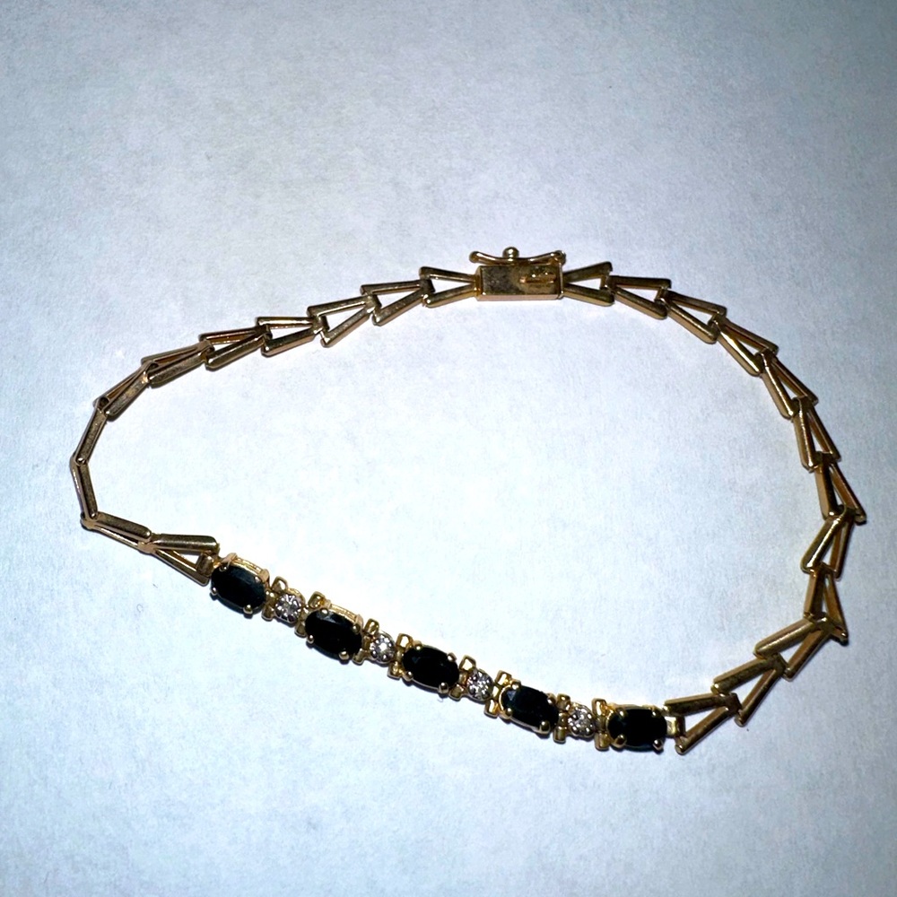 Genuine Diamond and Sapphire Bracelet